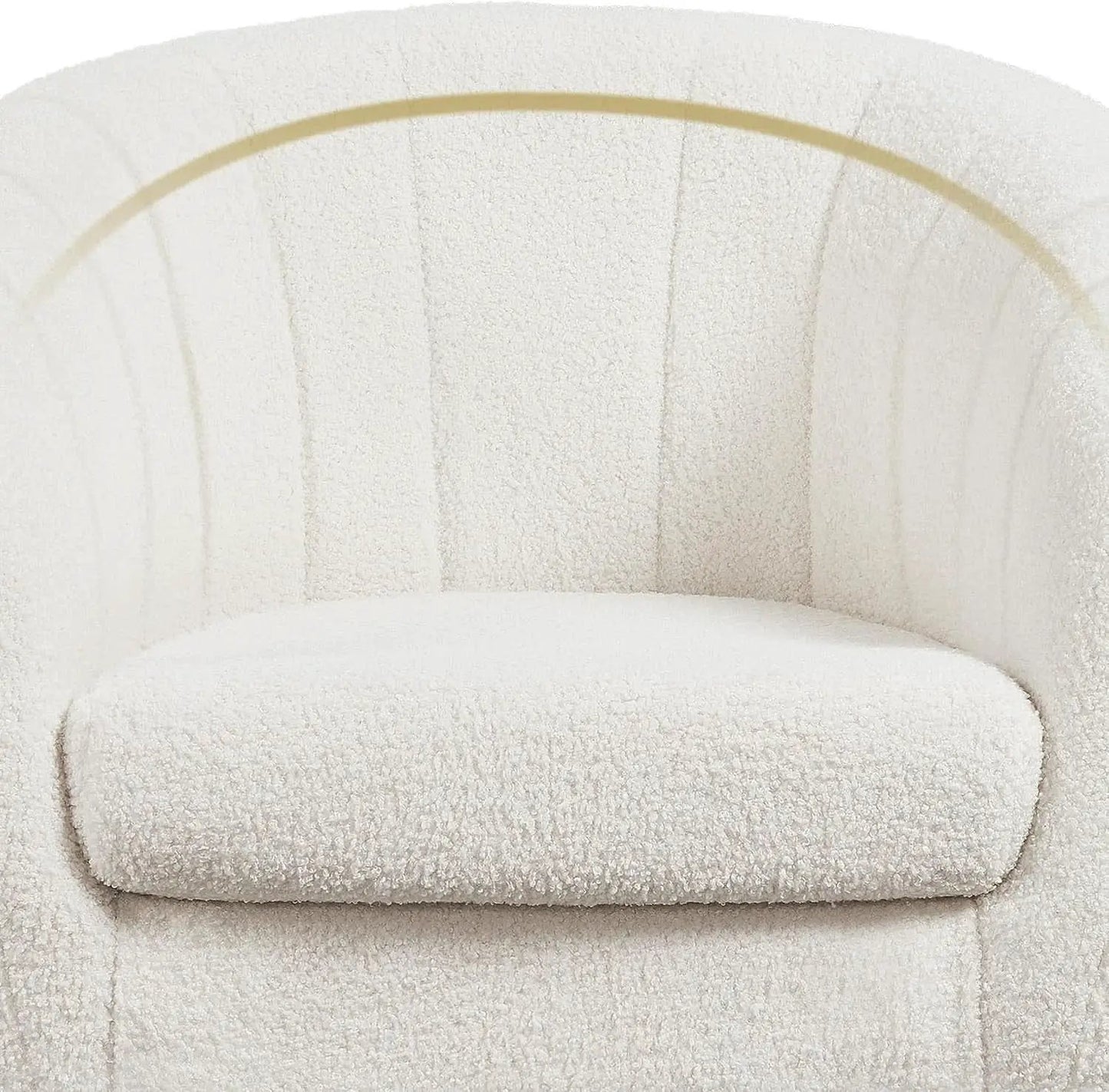 Ivory Boucle Upholstered Accent Chair Removable Cushion from PriceLows™