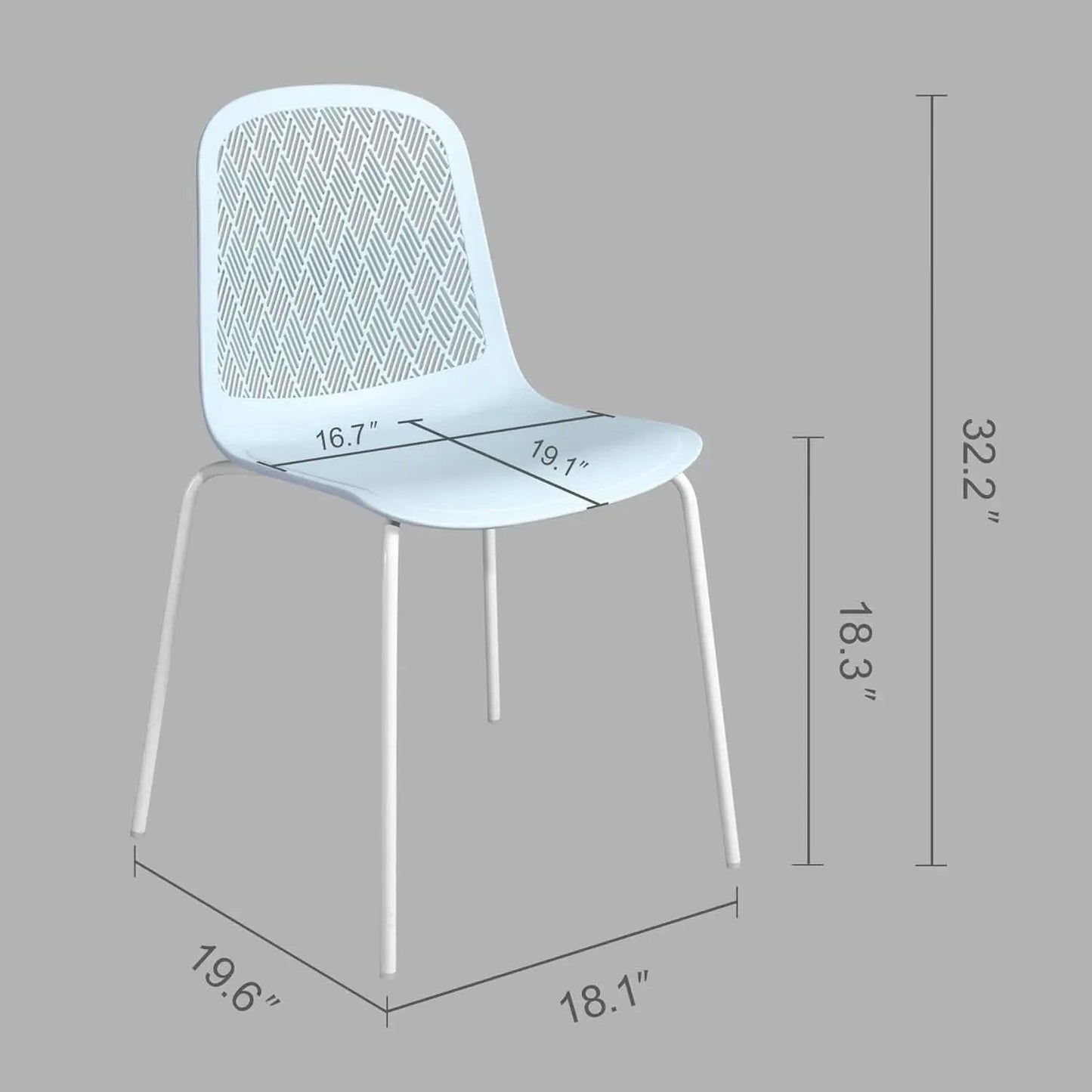 Armless Modern Chairs With Metal Legs Set Of 4 For Dining from PriceLows™