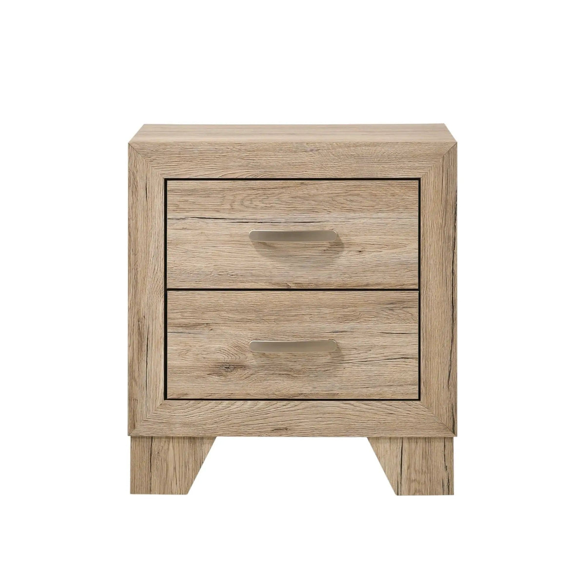 Miquell Elegant Design Nightstand | 16 x 22 x 24 in | Metal & Veneer | Bedroom