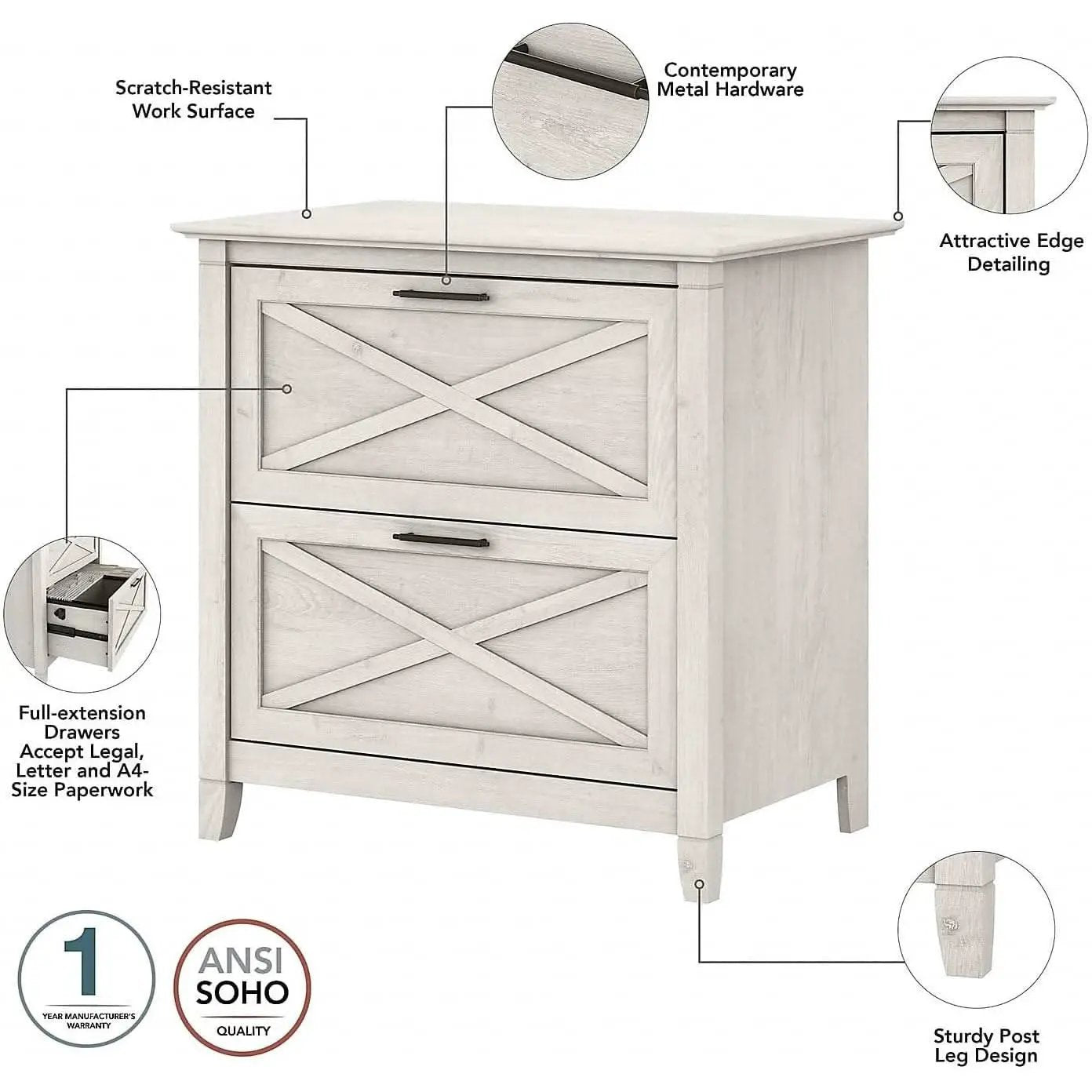 60W L Shaped Desk With Mobile File Cabinet For Home Office from PriceLows™