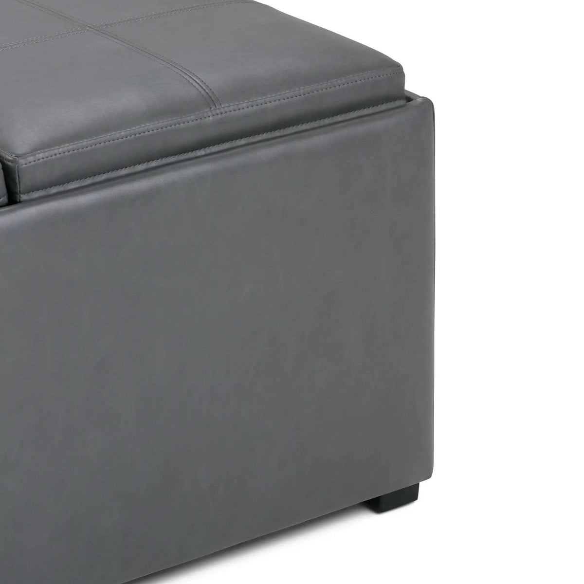 Avalon Square Storage Ottoman | Coffee Table Design | Four Flip Over Serving Trays | 35 Inch Width
