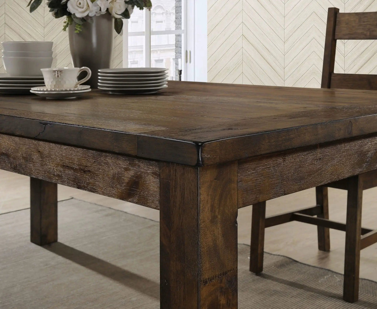 Coleman 7-piece Rectangular Dining Set Rustic Golden | 7-Piece Set | Dining Room Furniture | Brown