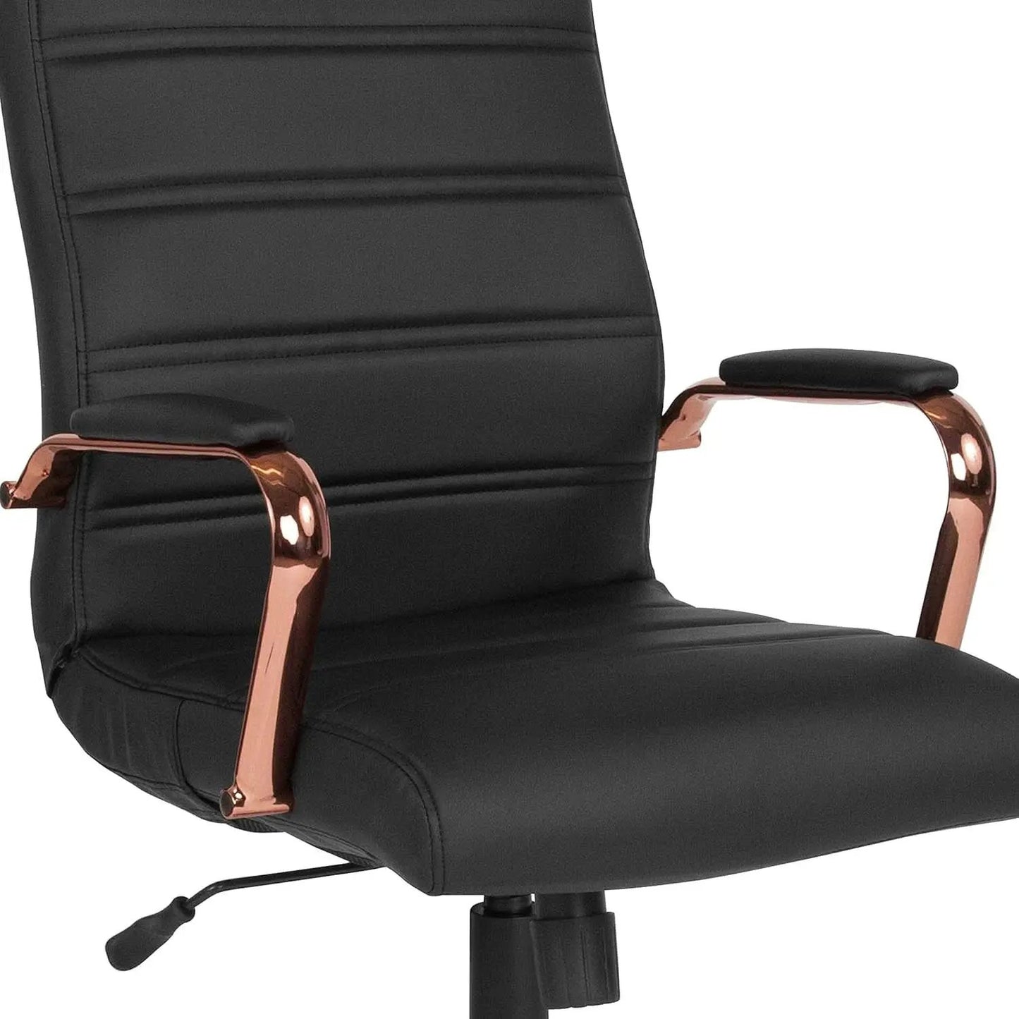 Whitney High Back Swivel Desk Chair Black Rose Gold from PriceLows™