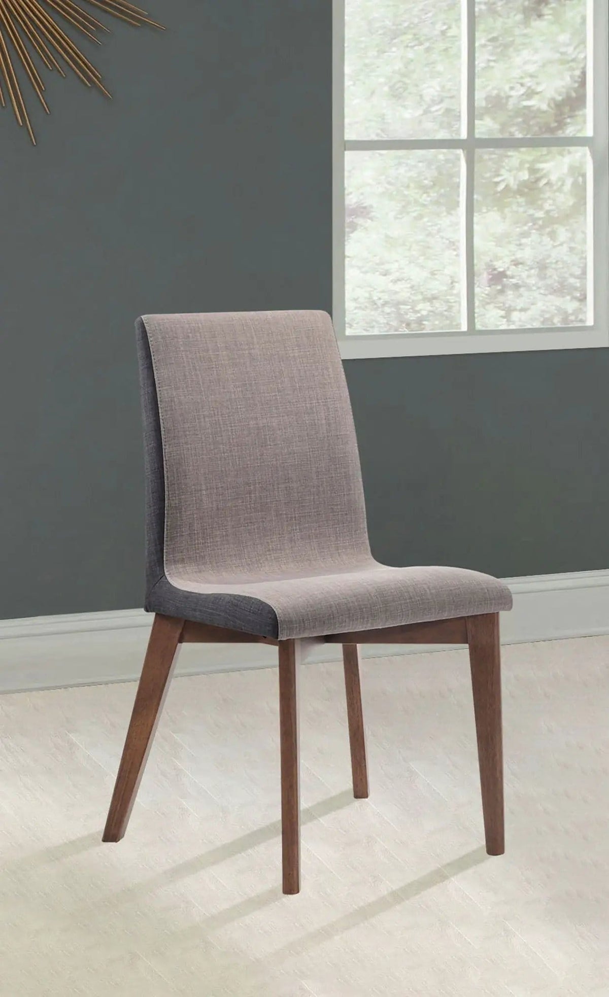 Redbridge Upholstered Dining Side Chair Walnut (Set of 2) | 19.75 x 22.25 x 35.75 in | Walnut Wood & Fabric | Dining Room