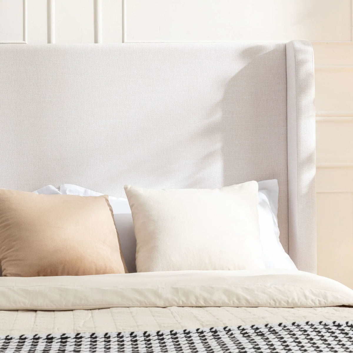 Harper Tall Headboard Upholstered Bed | Elegant Simplicity | No Box Spring Needed | 54 Inch Height