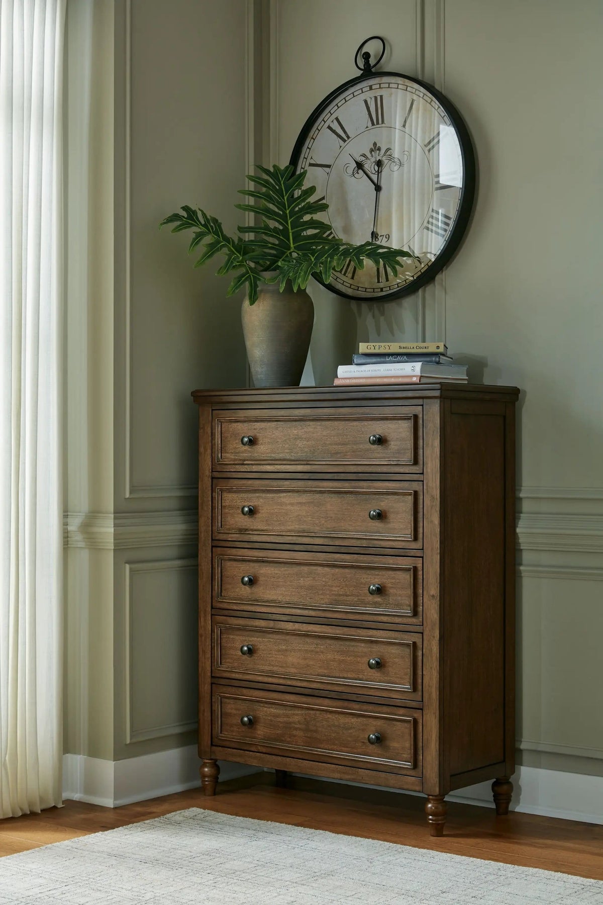 Sturlayne Five Drawer Chest | 40 x 18 x 54 in | Mdf | Brown