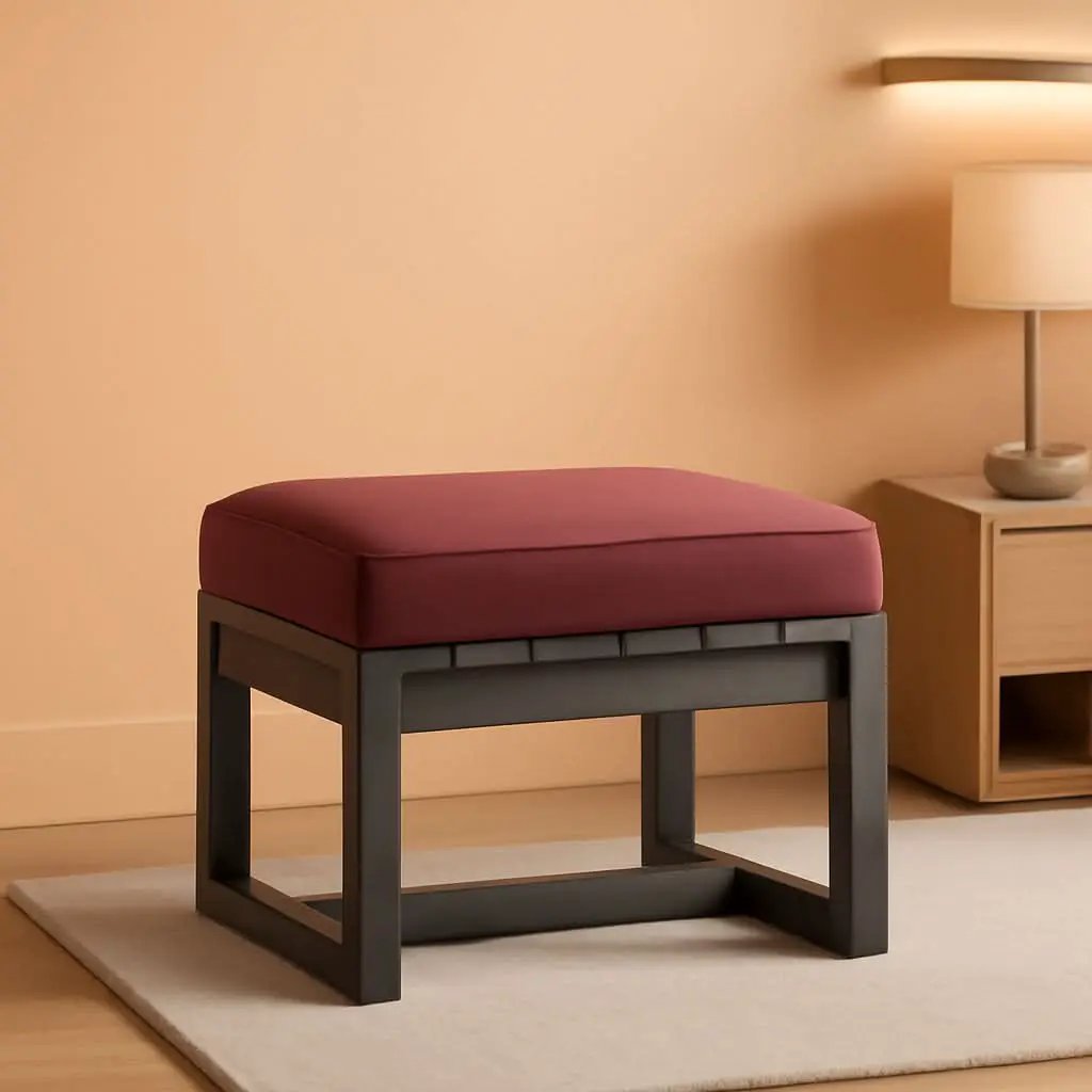 Natural Cedar Outdoor Ottomans With Removable Cushions from PriceLows™