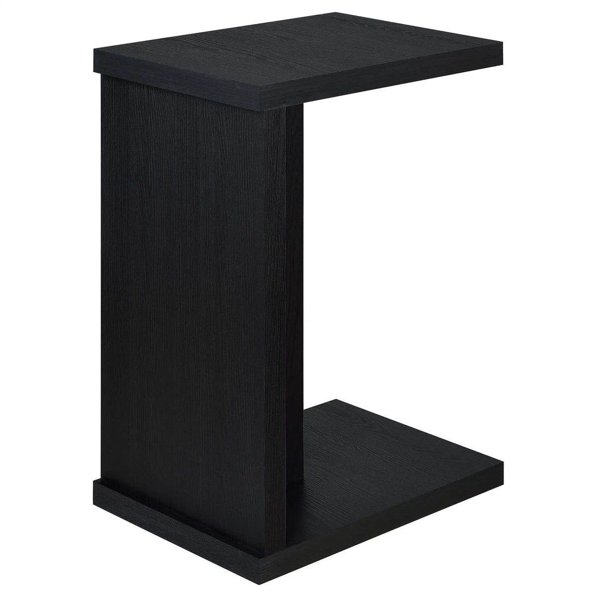 Clower Engineered Wood C-Shaped Sofa Side Table | 15.75 x 11.5 x 23.5 in | Engineered Wood & Veneer | Black
