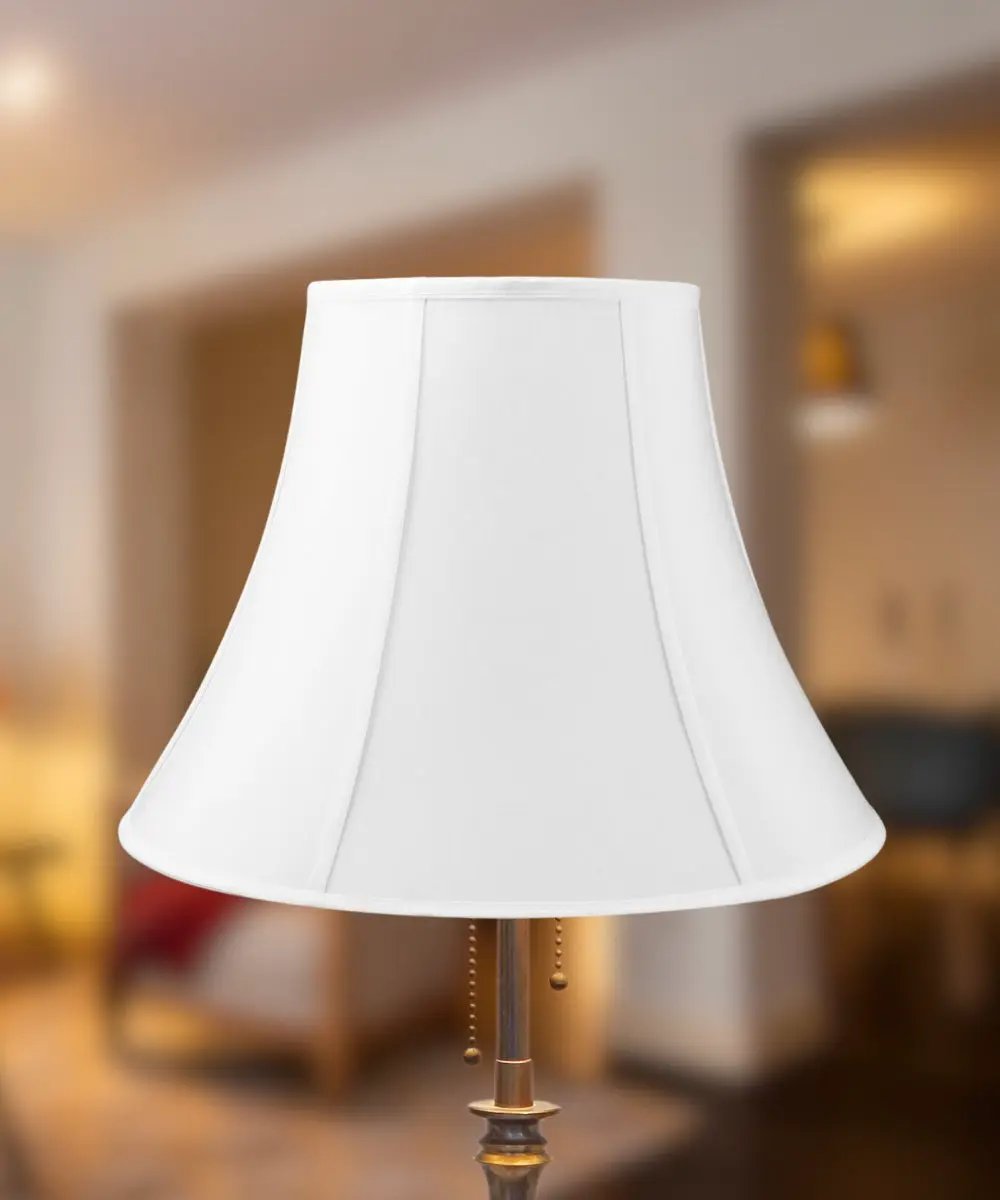 Bell Lamp Shade | Premium White Shantung | 20W X 15H