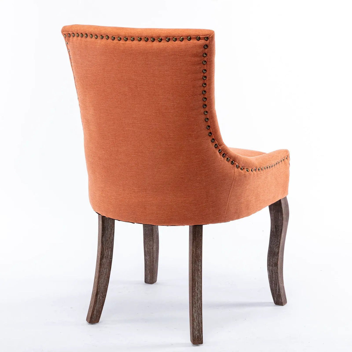 Ultra Nail Head Dining Chairs | Set Of 2 | Neutral Solid Wood Legs | Soft Fabric