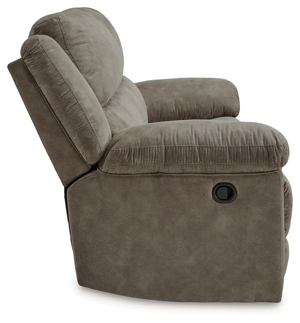 Laresview 2 Seat Reclining Sofa | 92 x 42 x 43 in | Faux Leather & Metal | Fossil