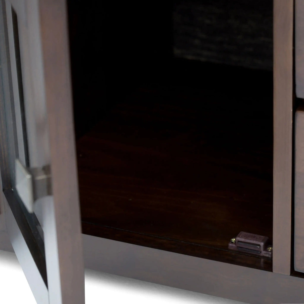 Cosmopolitan Wide TV Media Stand | 72 x 17.5 x 26 in | Solid Wood & Tempered Glass | Mahogany Brown