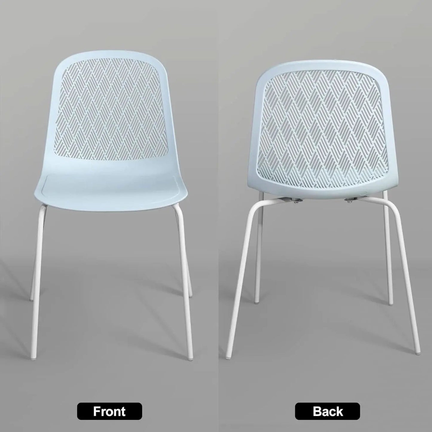 Armless Modern Chairs With Metal Legs Set Of 4 For Dining from PriceLows™