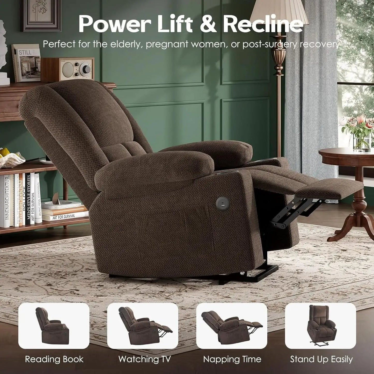 Power Lift Recliner Chair With Massage And Heat For Elderly from PriceLows™