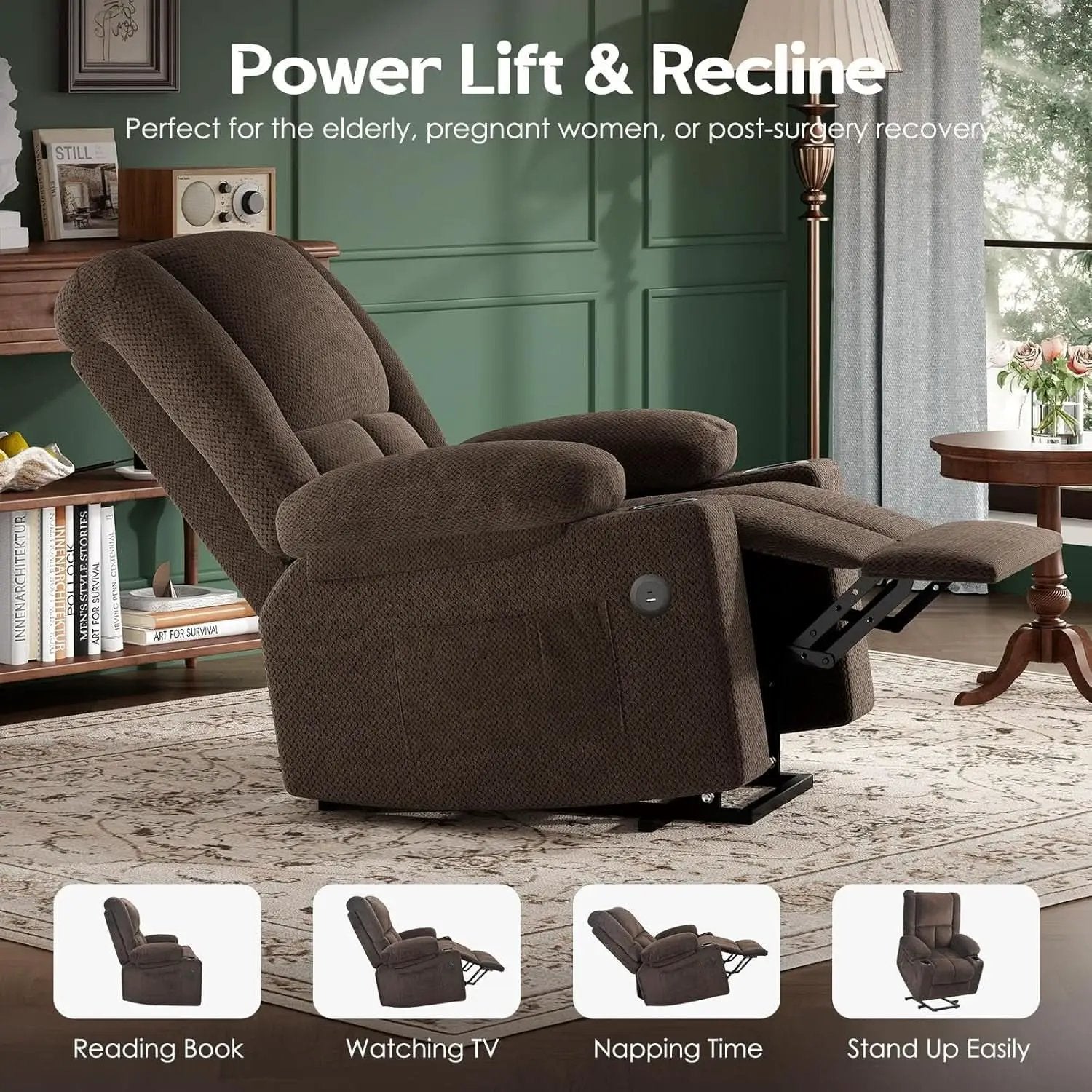 Power Lift Recliner Chair With Massage And Heat For Elderly from PriceLows™
