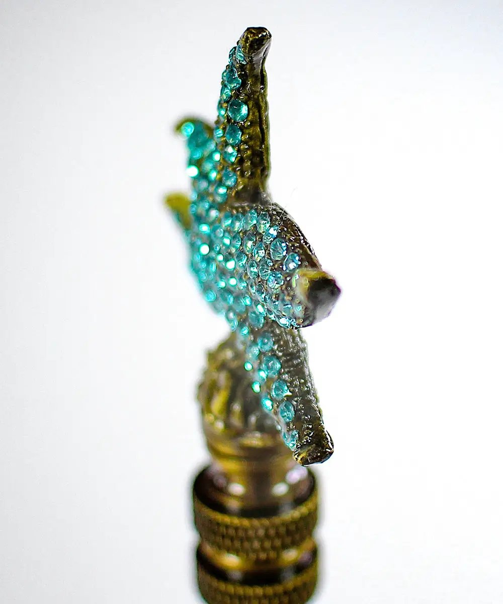 Lamp Finial | Starfish Design | Aegean Blue Glass | 2.5 Inch Height