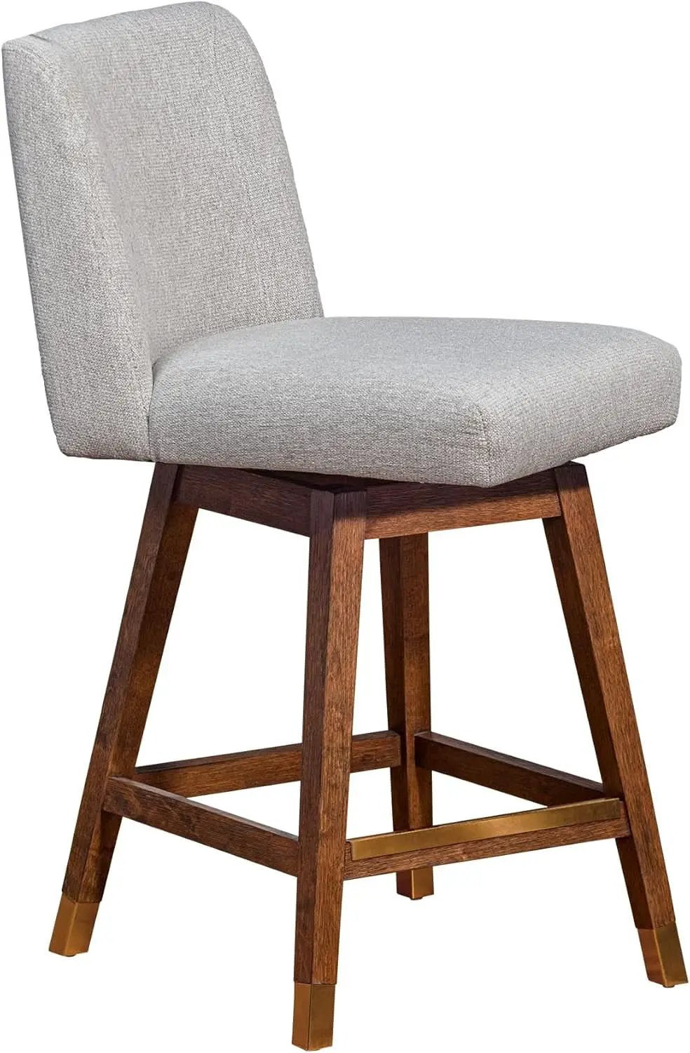 Basila 26 Inch Seat Height Swivel Bar Stool Taupe Fabric from PriceLows™
