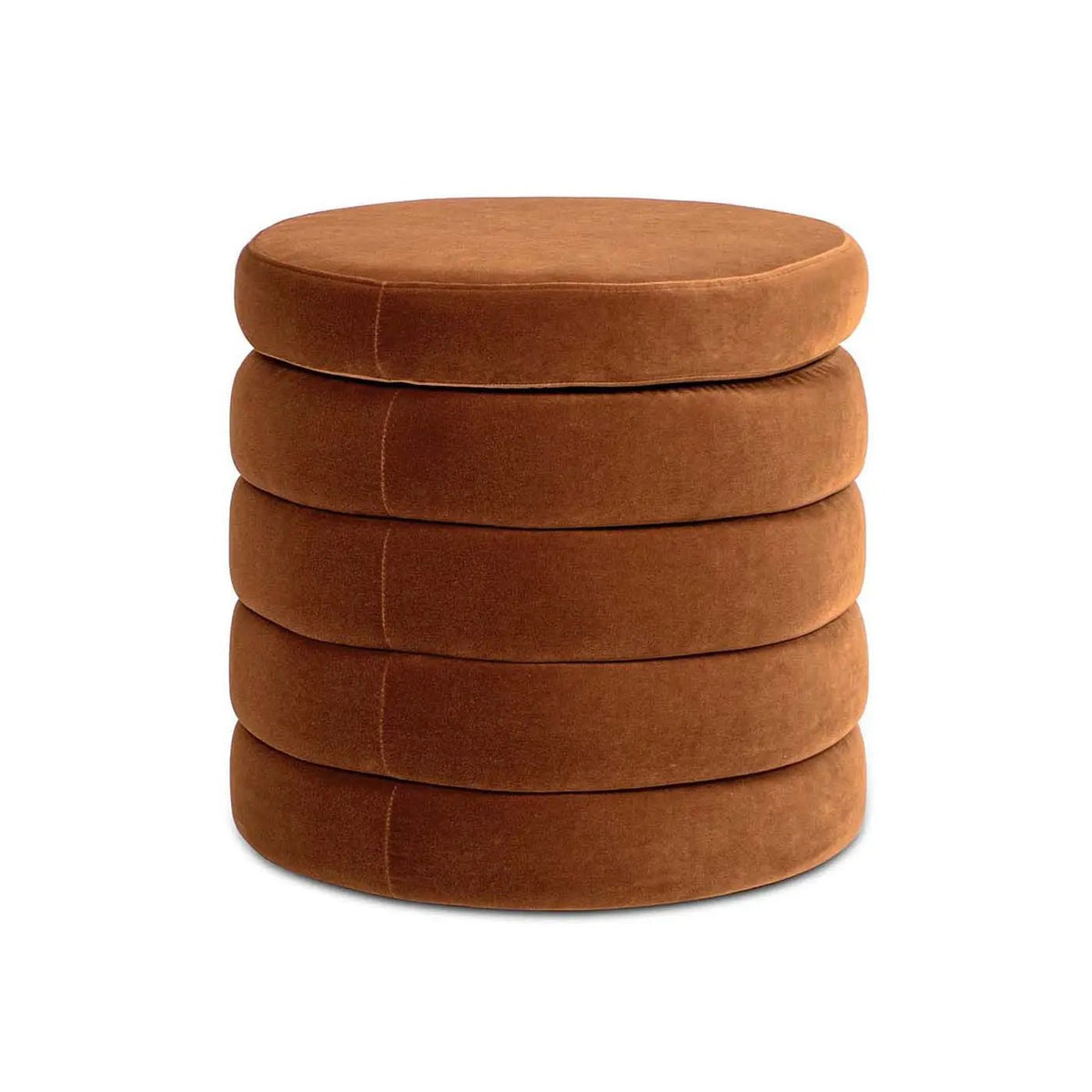 Fuji Oversized Round Storage Ottoman | Kiln-Dried Birchwood | Handmade Craftsmanship | 19 Inch Height