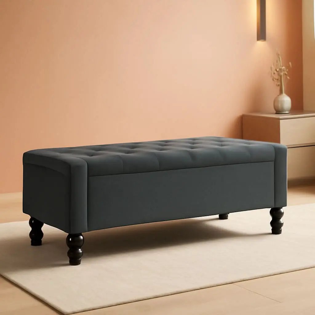 Storage Ottoman Bench Featuring Dual Safety Hinges from PriceLows™