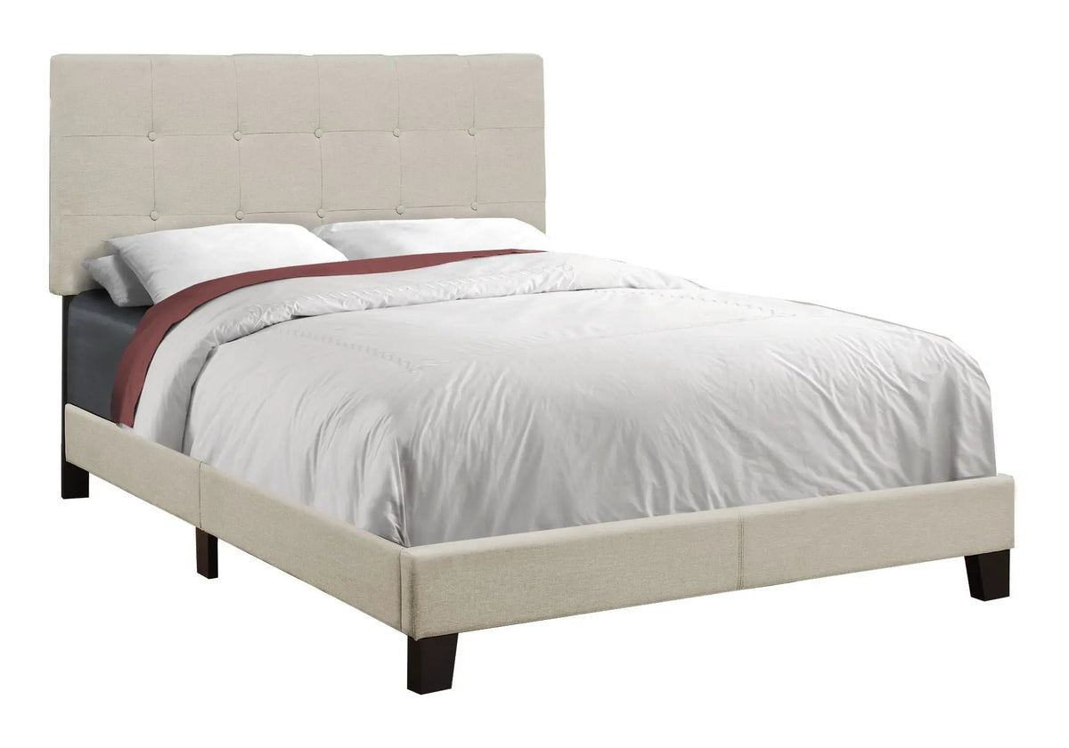 Upholstered Platform Bed Frame | Transitional Style | Frame Only | Thick Foam Padding