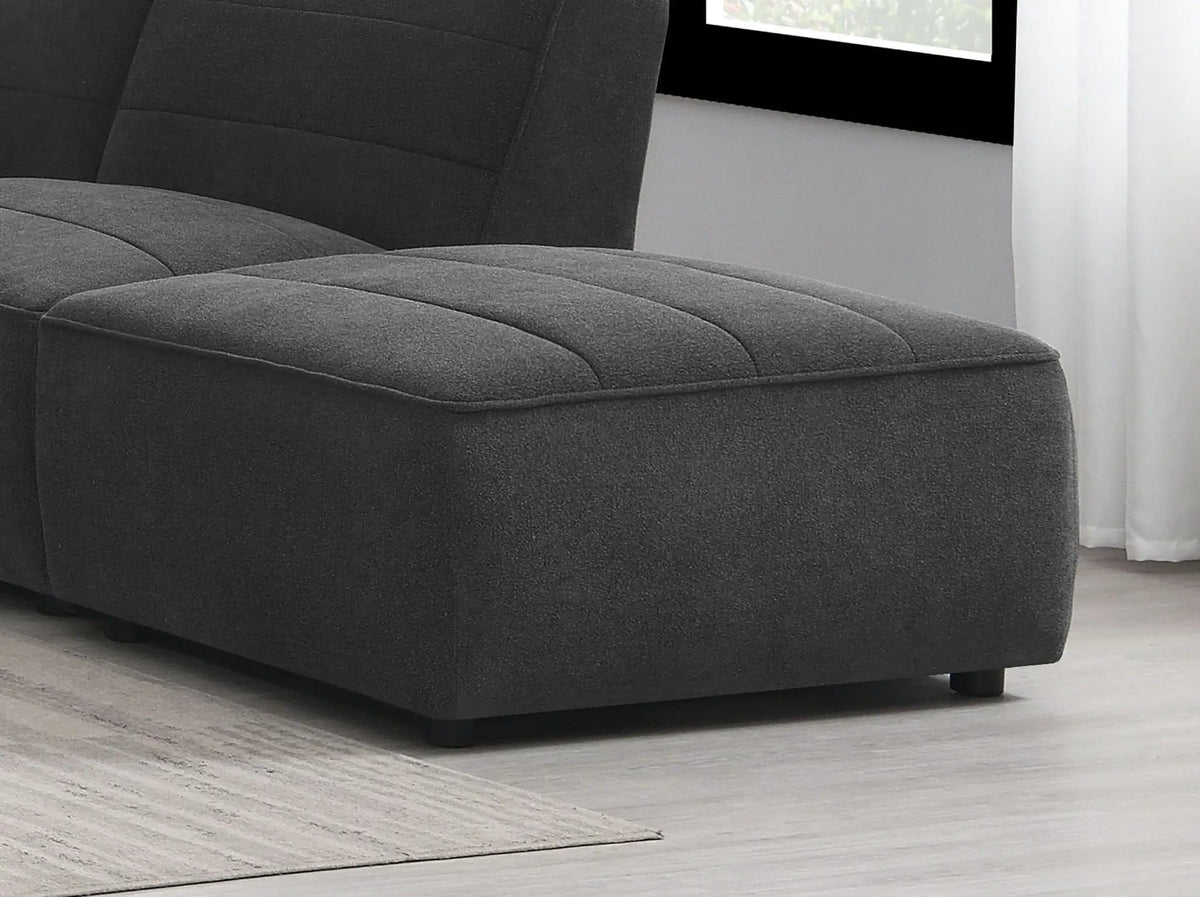 Sunny Square Upholstered Ottoman Dark | 35 x 34 x 17 in | Living Room Furniture | Charcoal