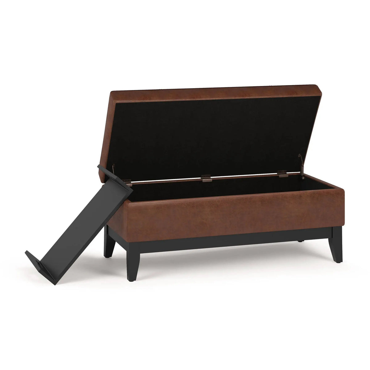 Oregon Contemporary Storage Ottoman Bench | Serving Tray | Lift Open Lid | Child Safety Hinge