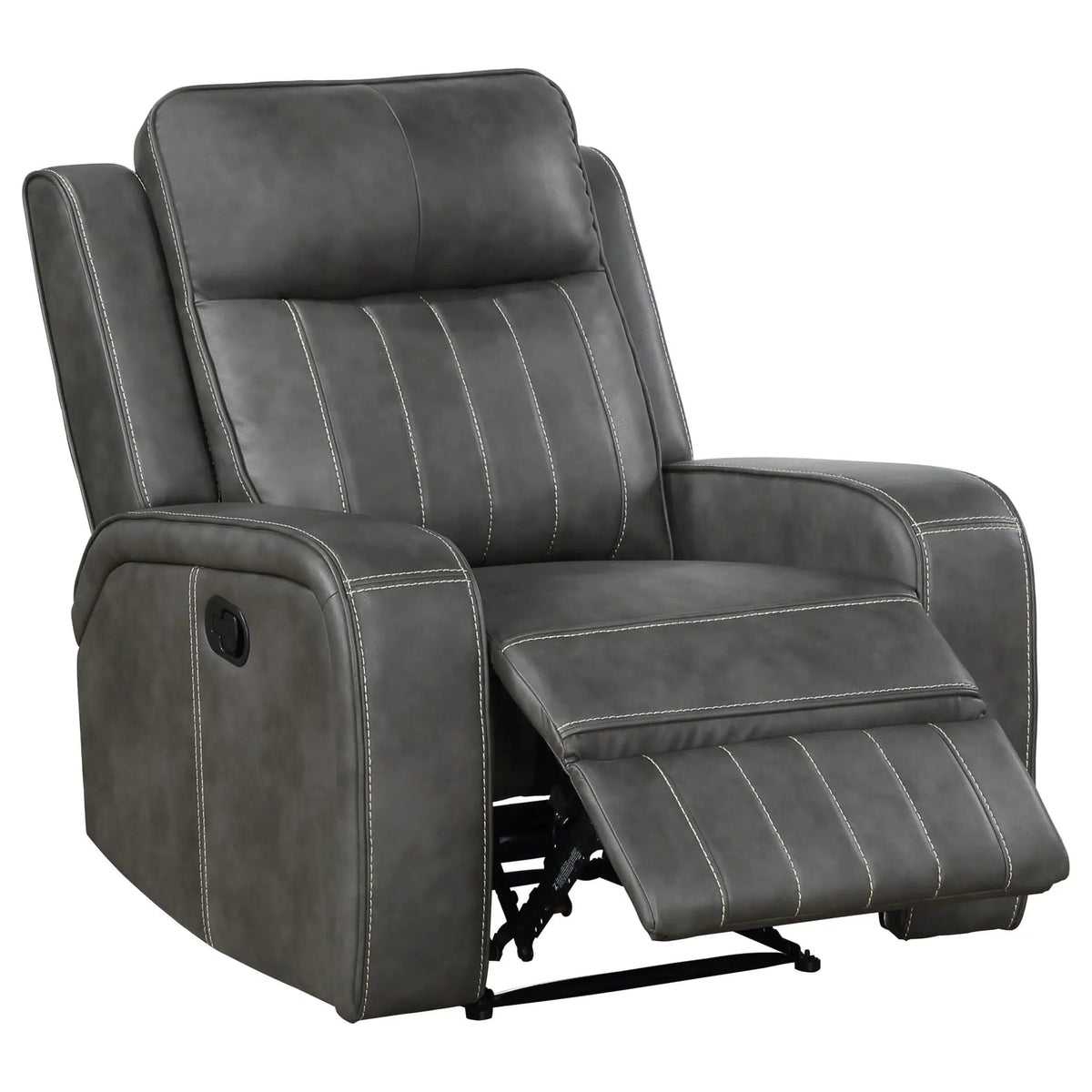 Raelynn Upholstered Track Arm Recliner Reclining Chair | 35.75 x 40.5 x 41.25 in | Living Room Furniture | Grey
