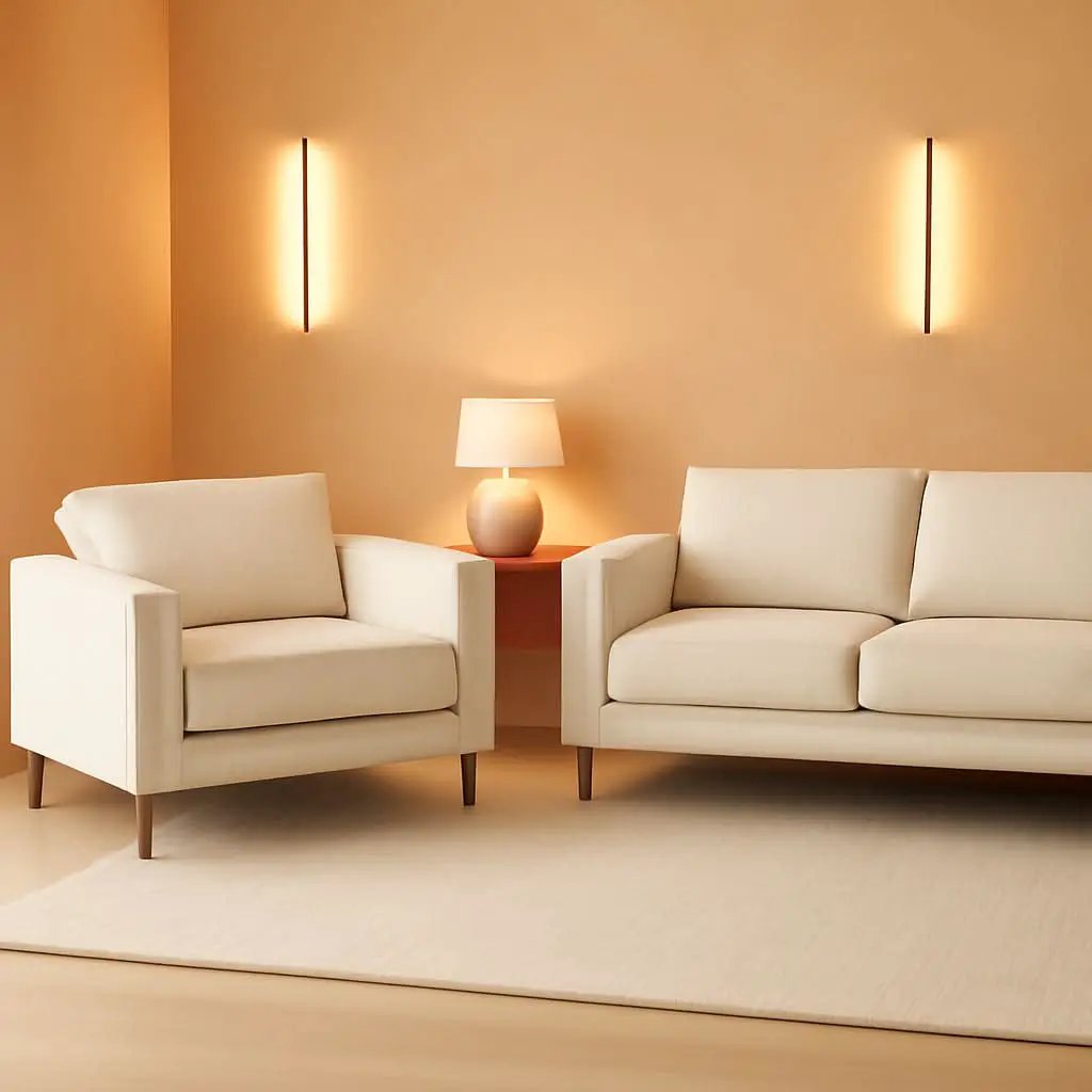 Noa Light Beige Fabric Upholstered 2Piece Living Room Set from PriceLows™