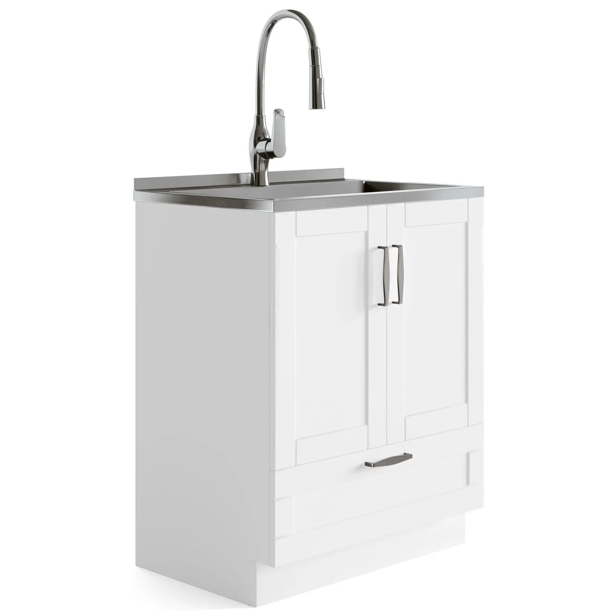 Reed Deluxe Laundry Cabinet | Pull-Out Faucet | Stainless Steel Sink | Two Doors And Bottom Drawer