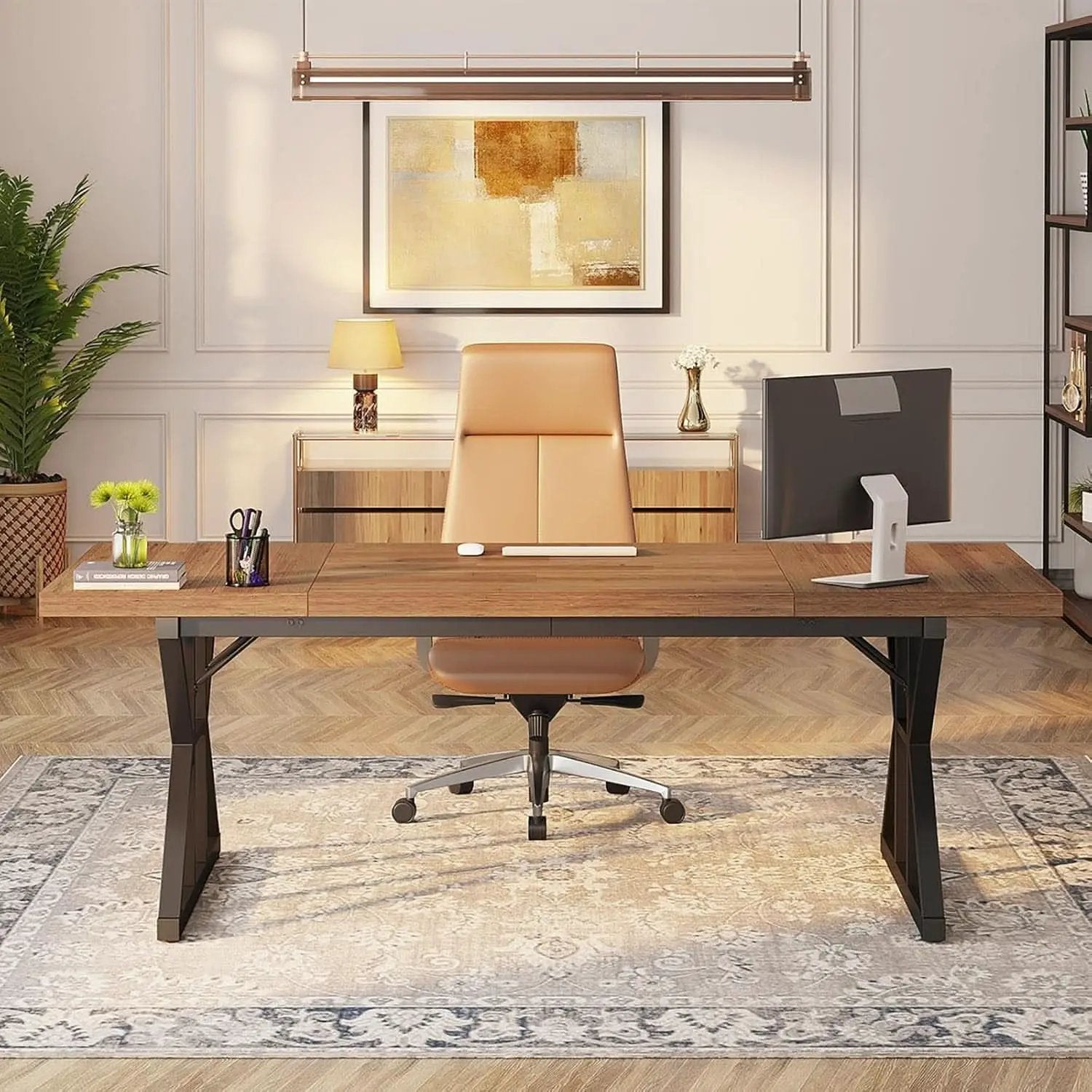 70.8 Inch Executive Desk Large Modern Home Office Desk from PriceLows™