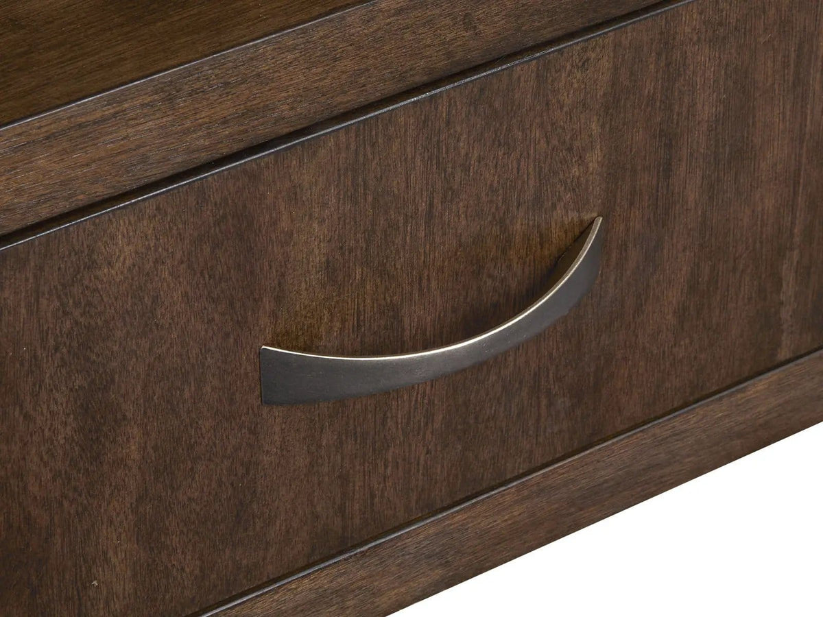 McPherson Demilune Sofa Table | 17 x 54 x 28 in | Veneer & Wood | Burnt Umber