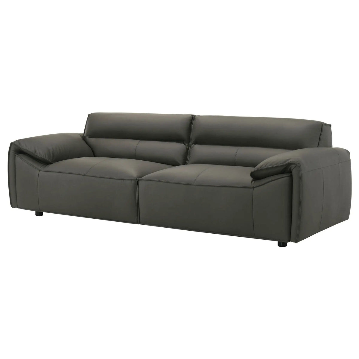 Buxton Top Grain Leather Upholstered Sofa Graphite | 91.25 x 37.5 x 29.5 in | Leather | Living Room
