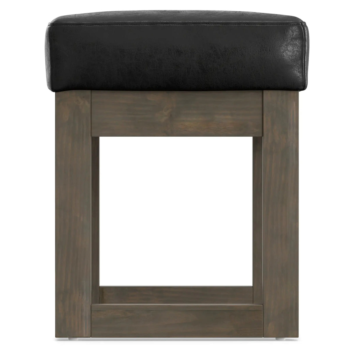 Milltown Upholstered Ottoman Bench | Driftwood Solid Wood Base | Versatile Design | 44.5 Inch Width