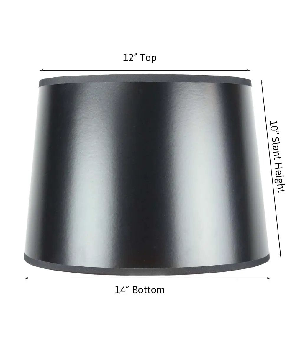 Black Drum Lampshade | Gold Lined | Premium Hardback | 14W X 10H