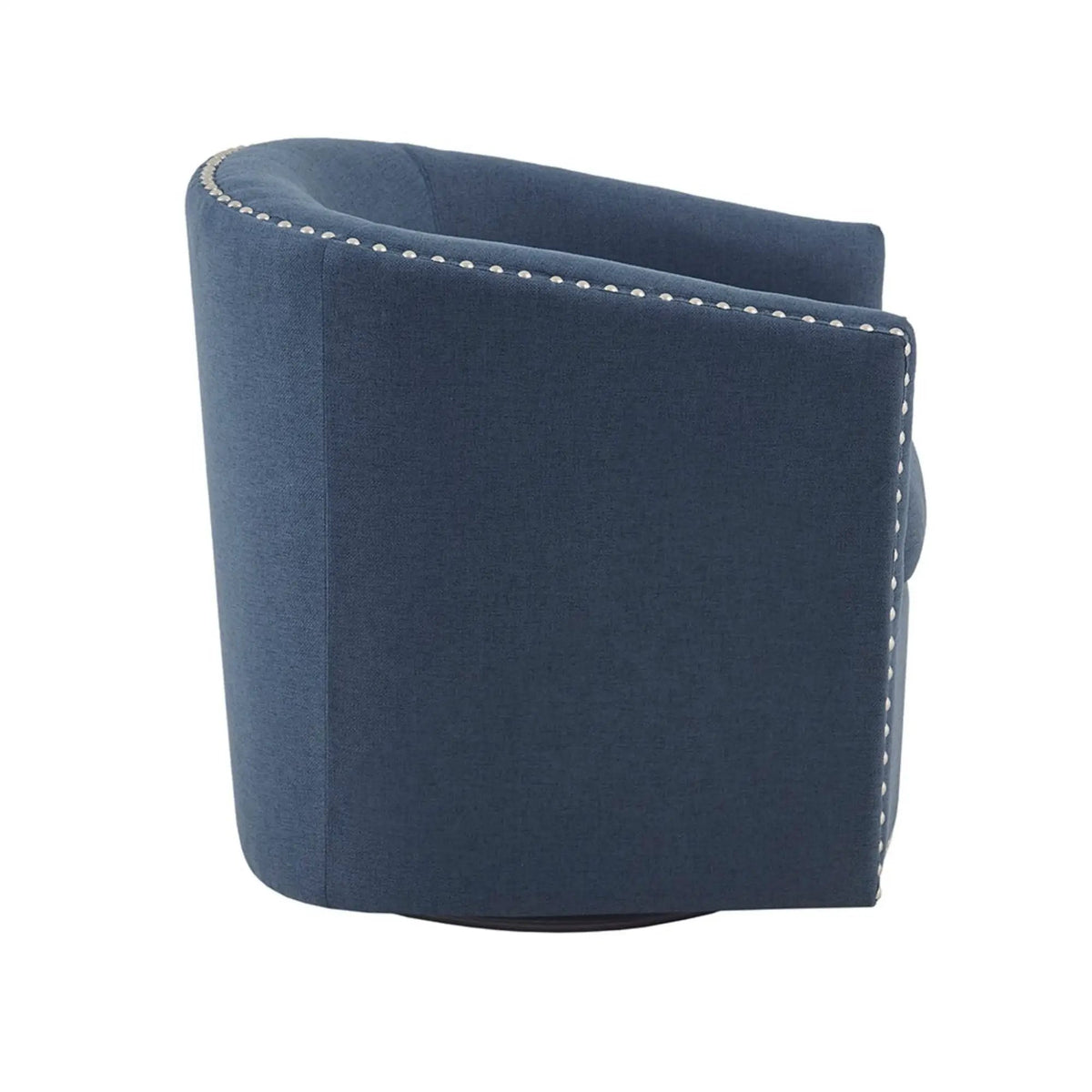 Swivel Chair With 360 Degree Rotation | Silver Nailhead Accents | Metal Base | High-Density Foam Cushion