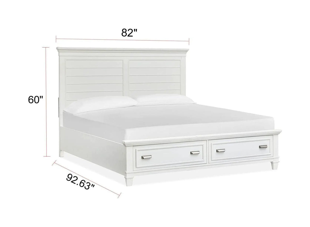 Charleston Panel Storage Bed | Transitional Style | Clean Shapes Crisp Lines | 88.63 Inch Length