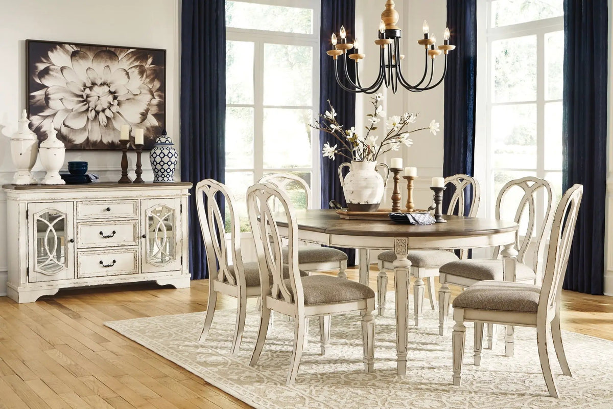 Realyn Oval Dining Table Set | 5-Piece | Traditional Cottage Design | Antiqued Two-Tone Finish