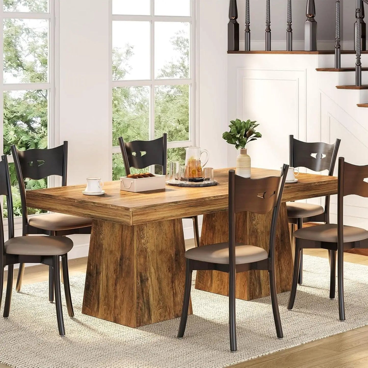 Walnut 31 5 Inch Farmhouse Dining Table For Small Spaces from PriceLows™