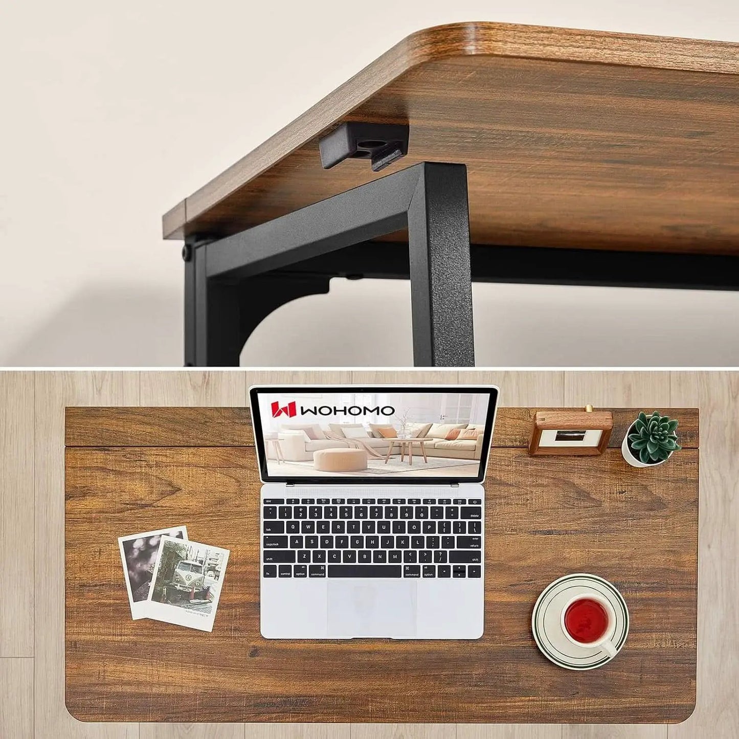 31.5 Inch Folding Computer Desk Space Saving Rustic Walnut from PriceLows™