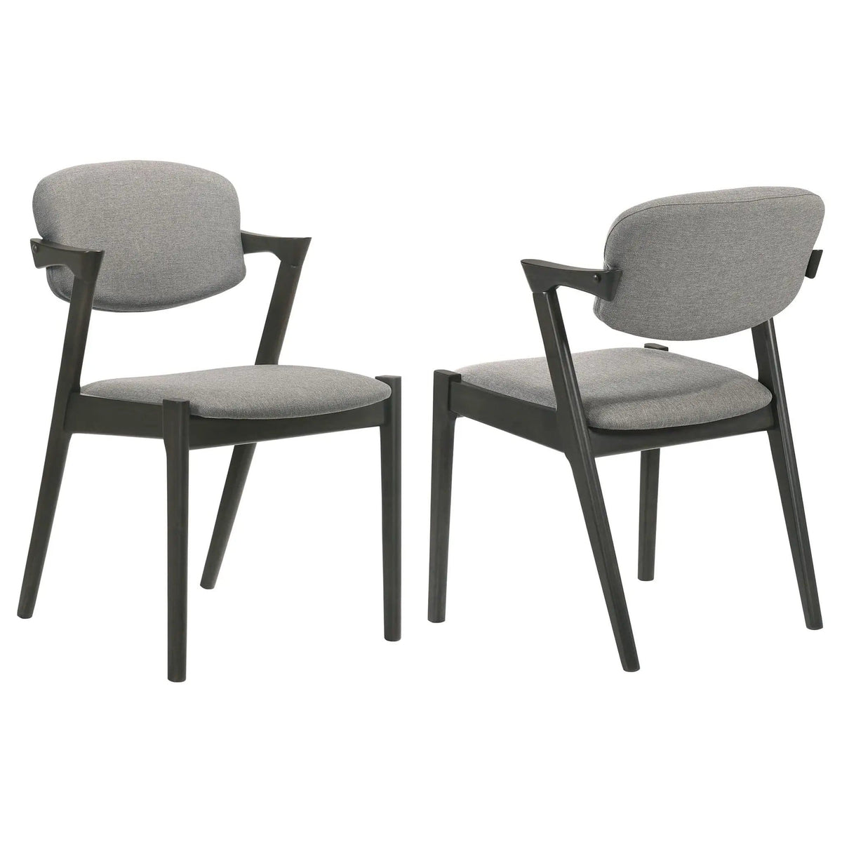 Stevie Padded Wood Dining Arm Chair Black (Set of 2) | 20.25 x 22.75 x 30 in | Fabric & Wood | Dining Room