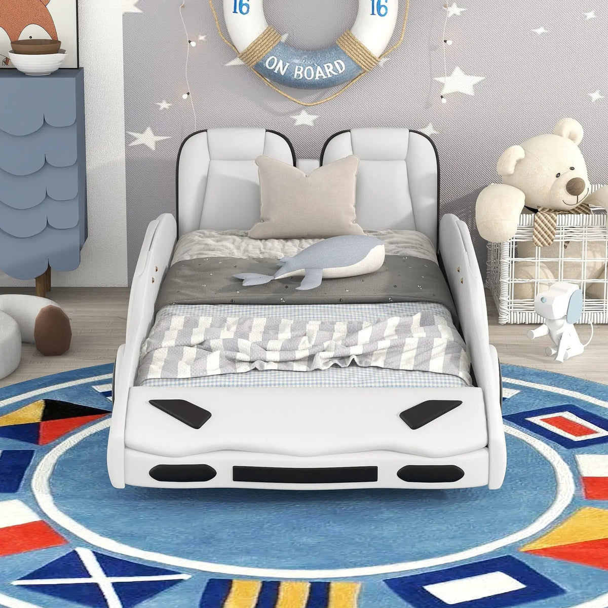 Twin Platform Bed | Race Car Design | Pine Wood Construction