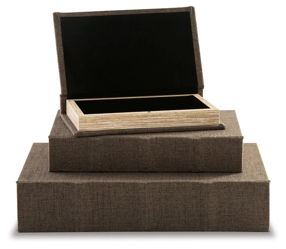 Jolina Keepsake Box Set | Set Of 3 | Linen Cover | Black Velvet Lining