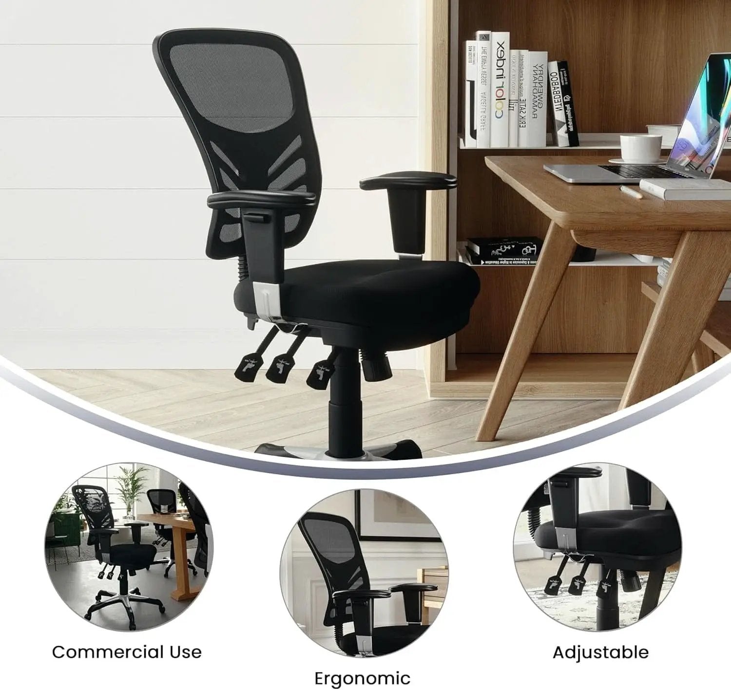 Ergonomic Mesh Office Chair With Adjustable Lumbar Black from PriceLows™