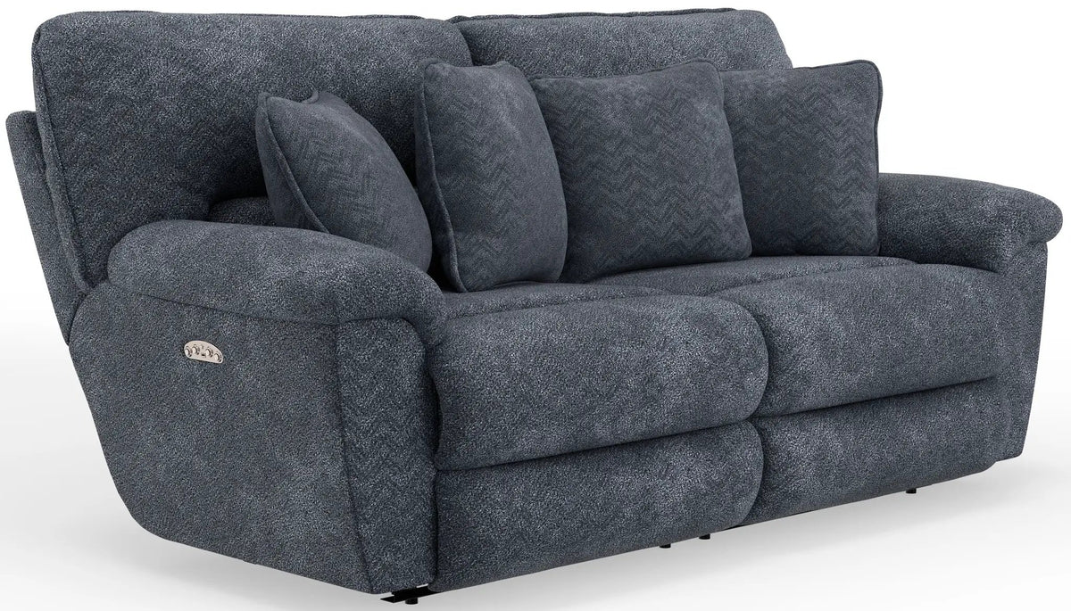Paxon Deep Seat Power Reclining Sofa With Power Adjustable Headrest | 90 x 47 x 43 in | Polyester & Fabric | Smoke