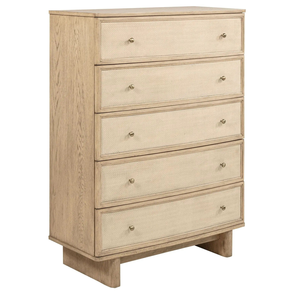 Kailani 5-drawer Bedroom Chest of Drawers Beige | 38 x 19 x 53.5 in | Engineered Wood & Oak Veneer | Oak