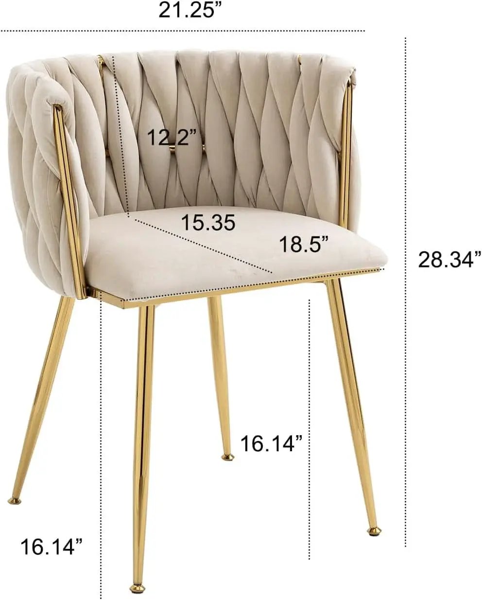 Velvet Dining Chairs With Gold Metal Legs Tufted Modern Wingback Set Of 4 from PriceLows™