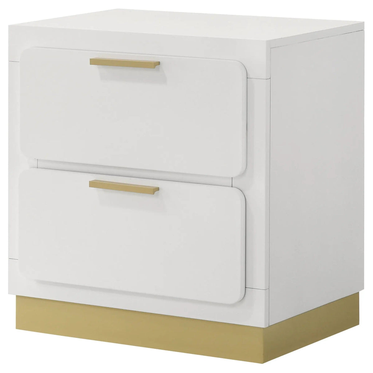 Caraway 2-drawer Nightstand | 22.75 x 14.75 x 23.5 in | Rubberwood & Engineered Wood | White