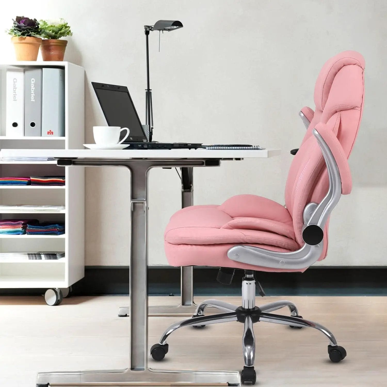Pink Ergonomic Office Chair With Adjustable Lumbar Support from PriceLows™