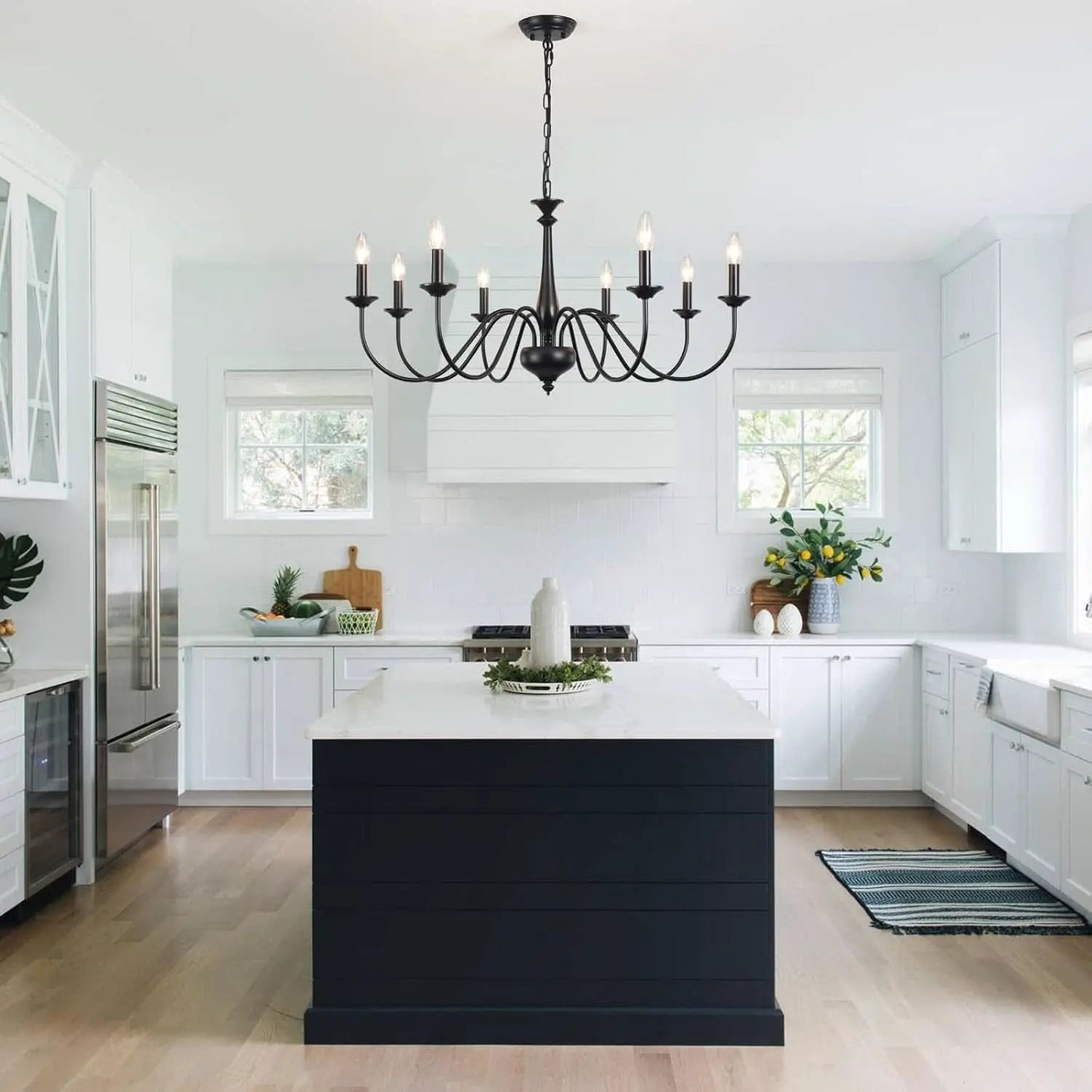 Eight Light Black Farmhouse Chandelier Ceiling Fixture from PriceLows™