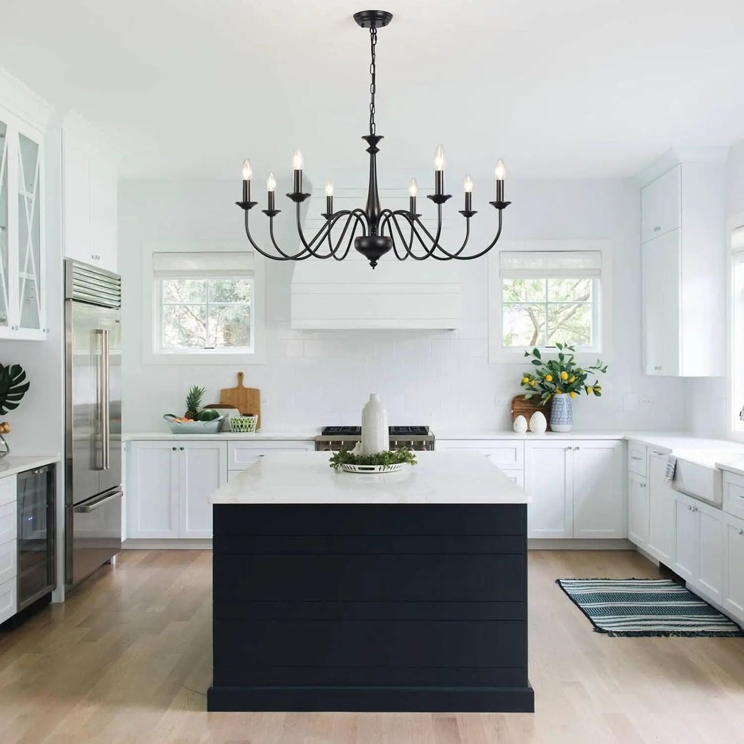 Eight Light Black Farmhouse Chandelier Ceiling Fixture from PriceLows™
